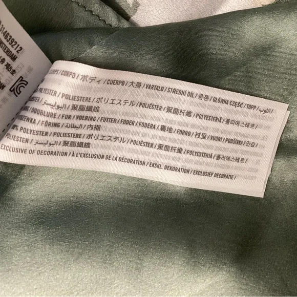 Abercrombie & Fitch Giselle Pleated One Shoulder Green Floral Maxi Dress Size M - Picture 15 of 16